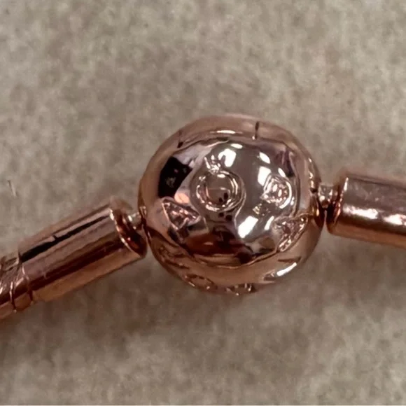 Pandora Rose Gold Tone Snake Chain Charm Bracelet - Picture 2 of 3